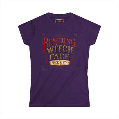 "Resting Witch Face Since Birth" Women's Tee, Cute Halloween Shirt, Vintage Style T-Shirt, Perfect Gift for Witches, Spooky Apparel