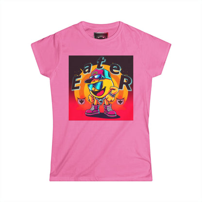 Fun Cartoon "Eater" Women's Softstyle Tee - Vibrant Graphic Tee for Casual Wear