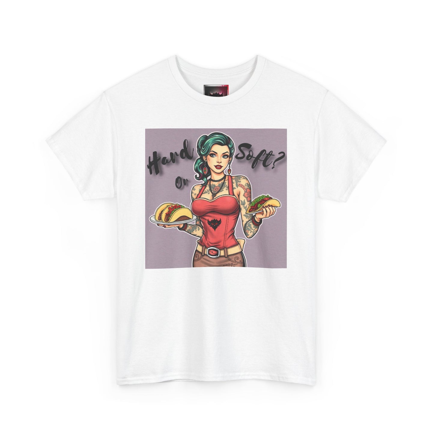 "Hard or Soft Tacos" Retro Graphic Tee, Vintage Shirt, Casual Wear, Gift for Foodies, Comfy Summer Apparel, Pop Culture Fashion