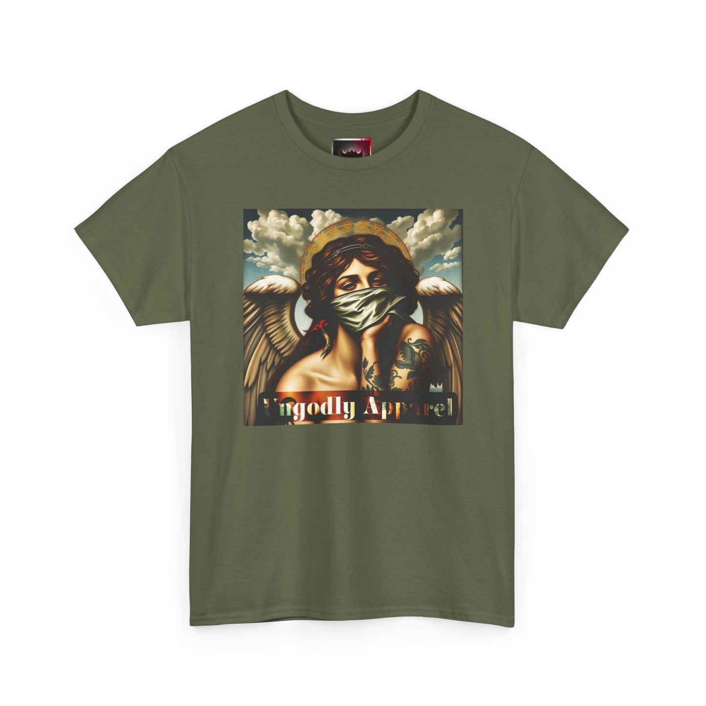 Angel Portrait Graphic Tee — 'Ungodly Apparel' Streetwear T-Shirt