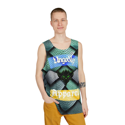Men's Dragon Scale Tank Top — Teal Dragon Scale All-Over Print