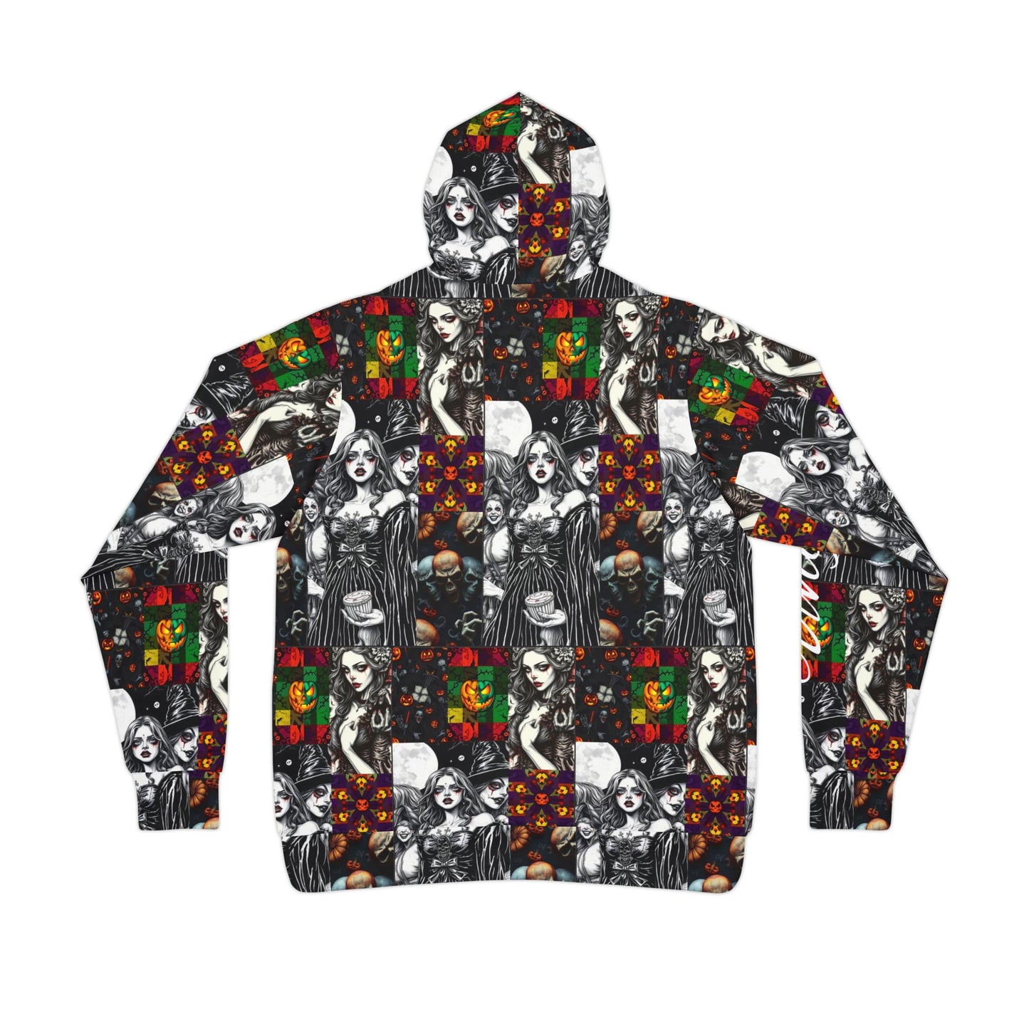 Gothic Vintage Athletic Hoodie, Spooky Fashion, Halloween Wear, Gothic Style, Unique Design, Cozy Hooded Sweatshirt