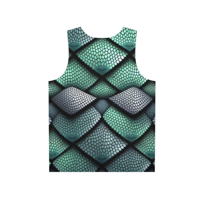 Men's Dragon Scale Tank Top — Teal Dragon Scale All-Over Print