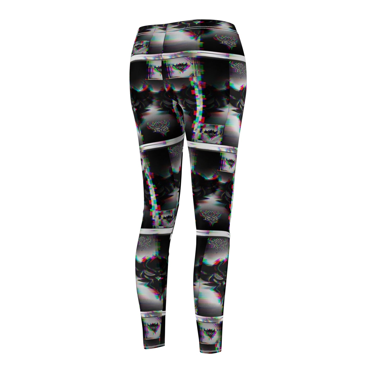 Stylish Women's AOP Leggings - Bold Black and White Design