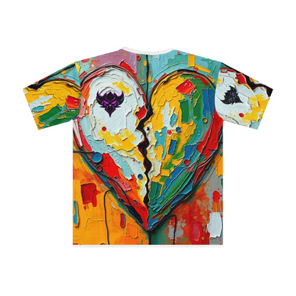 Artistic Heart Print T-Shirt | 'Broken But Still Breathing'