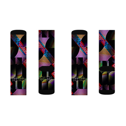 Abstract Neon Pattern Sublimation Socks
