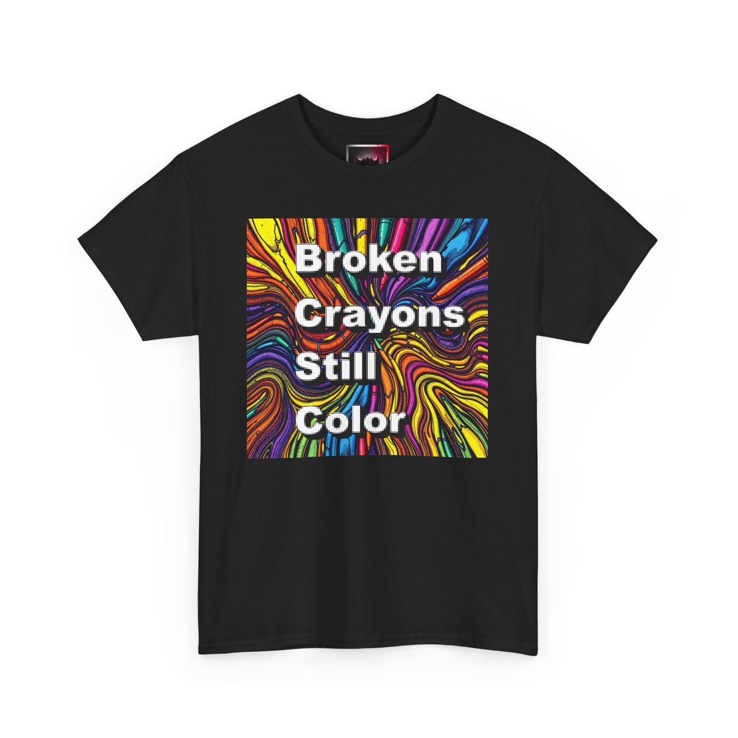 Inspirational Unisex Heavy Cotton Tee - 'Broken Crayons Still Color'
