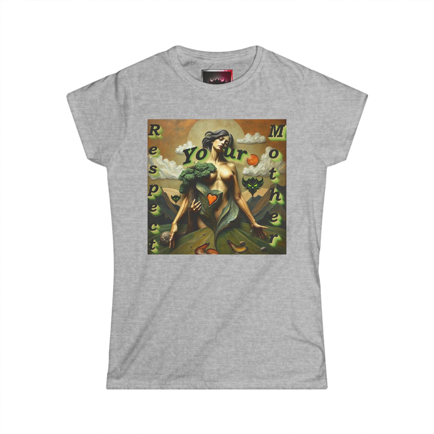 "Respect Your Mother" Women's Softstyle Tee - Eco-Friendly Graphic T-Shirt for Nature Lovers