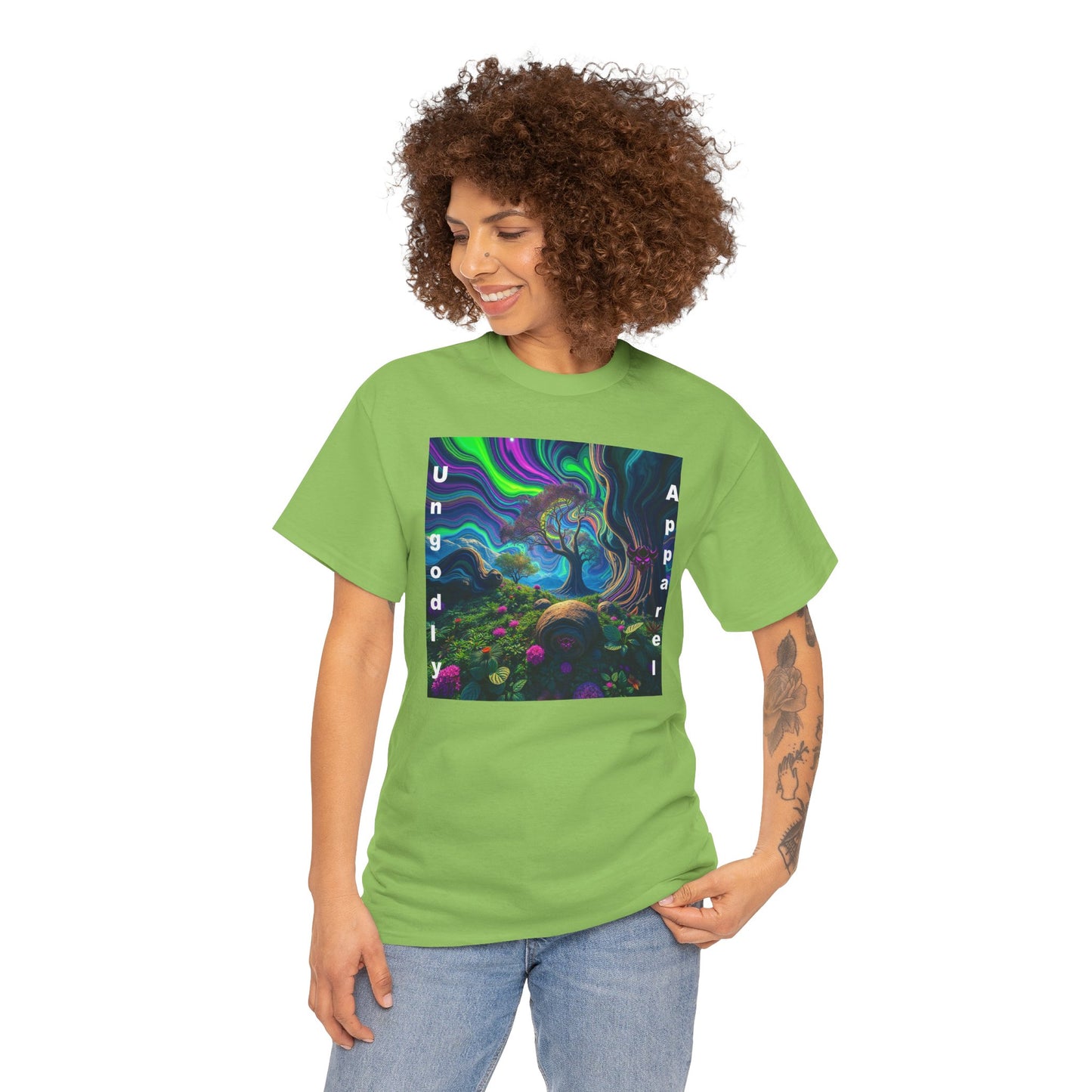 Ungodly Apparel Unisex Heavy Cotton Tee - Vibrant Nature Design