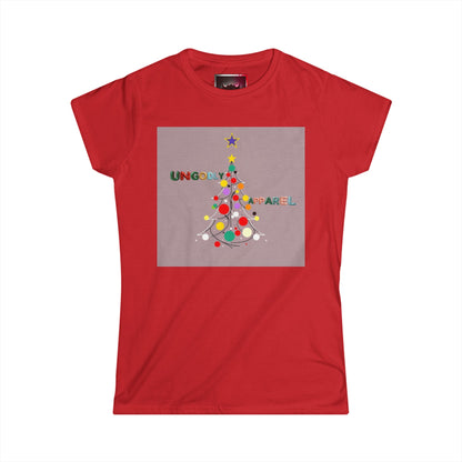 Women’s Christmas Tree Tee — Colorful Holiday Tree Graphic Shirt
