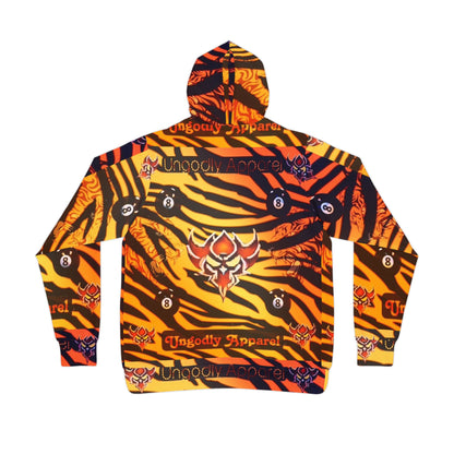 Vibrant "Ungodly Tiger" Print Athletic Hoodie