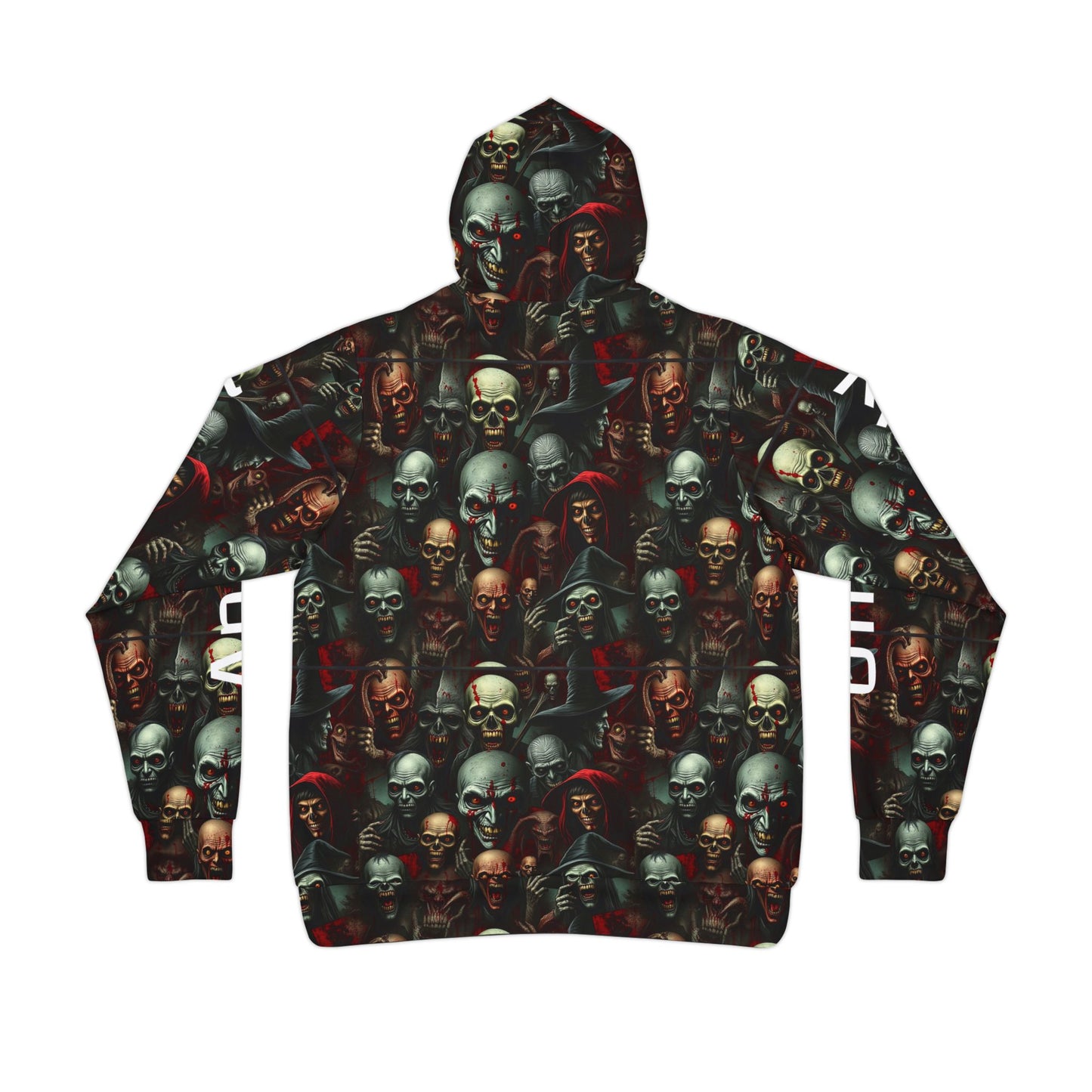 Gothic Skull Hoodie, Edgy Athletic Sweatshirt, Unisex Streetwear, Trendy Graphic Pullover, Festival Style Clothing, Unique Gift Idea