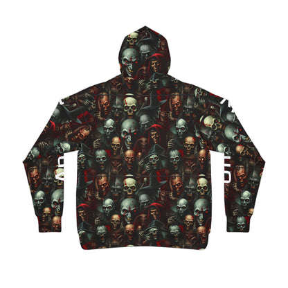 Gothic Skull Hoodie, Edgy Athletic Sweatshirt, Unisex Streetwear, Trendy Graphic Pullover, Festival Style Clothing, Unique Gift Idea