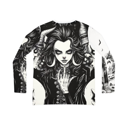 Gothic Women's Long Sleeve Shirt, Dark Aesthetic Top, Alternative Fashion Tee, Witchy Apparel, Unique Gift for Her, Statement V-neck
