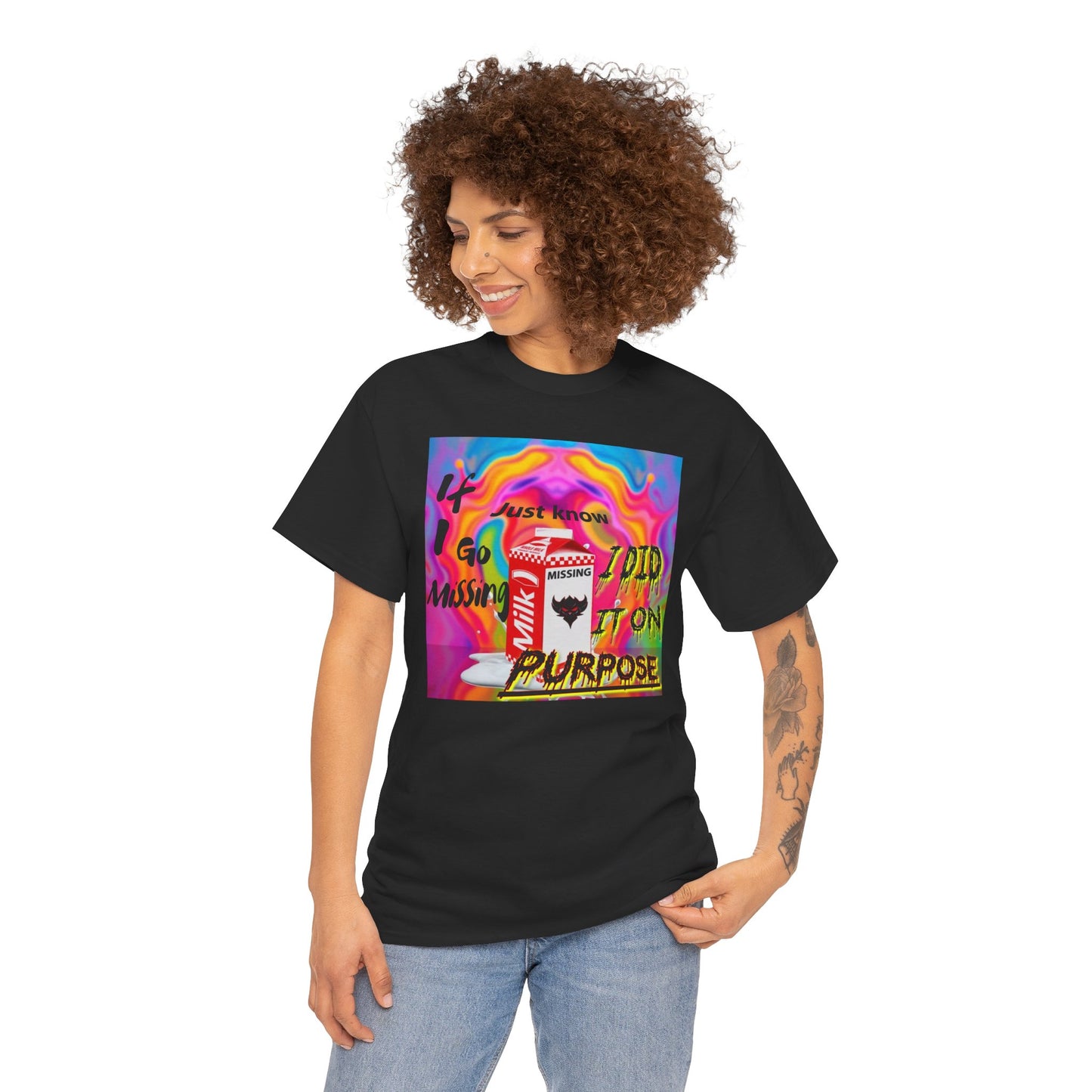 Vibrant Unisex Heavy Cotton Tee - 'If I Go missing, Just Know, I Did It On Purpose' Design