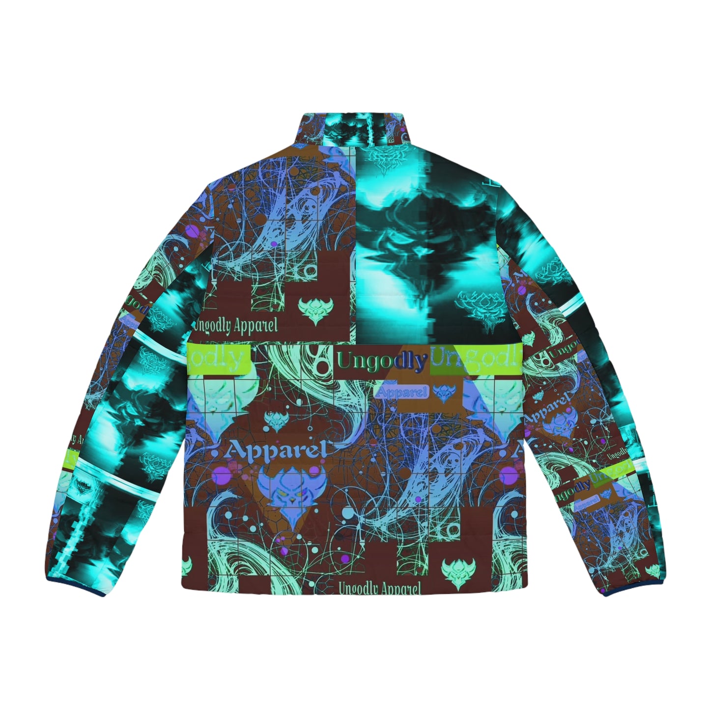 "Ungodly Mash Up" Urban Graphic Puffer Jacket - Bold Design