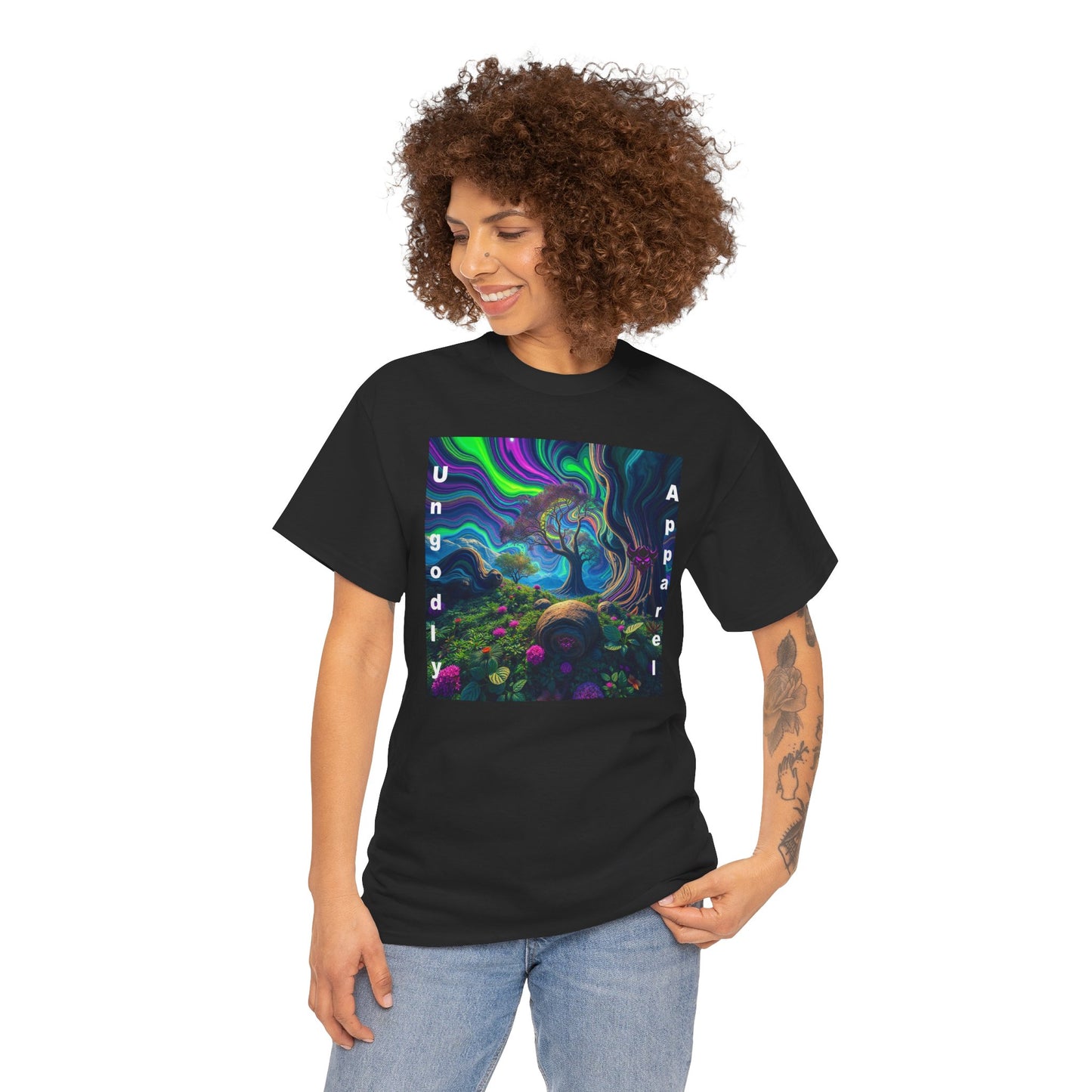 Ungodly Apparel Unisex Heavy Cotton Tee - Vibrant Nature Design