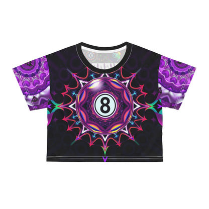 "Ungodly 8 Ball" Colorful 8-Ball Crop Tee for Gamers, Trendy Streetwear, Unique Gift for Pool Lovers, Festival Apparel, Playful Summer Top