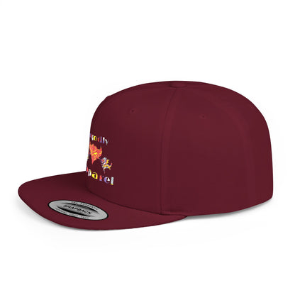 Flat Bill Snapback Hat — Colorful Flame Logo "Ungodly Apparel" Streetwear Cap