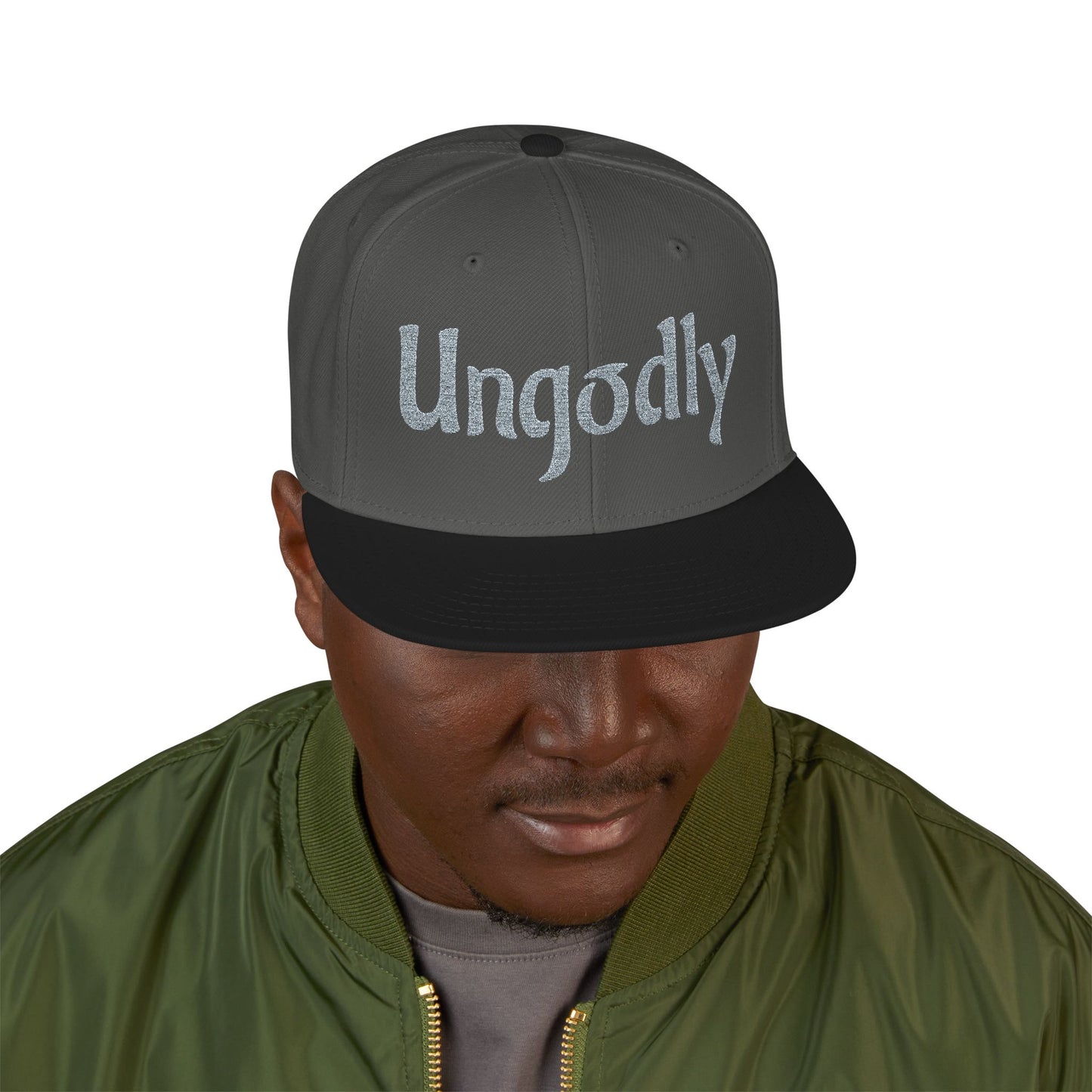 Embroidered Snapback Hat — Retro Sparkle Script