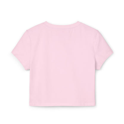 Abstract OK Symbol 666 Portrait Women's Baby Tee - Modern Line Art Face Graphic Crop Top
