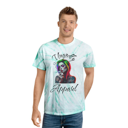 Vibrant Tie-Dye T-Shirt with Graphic Design