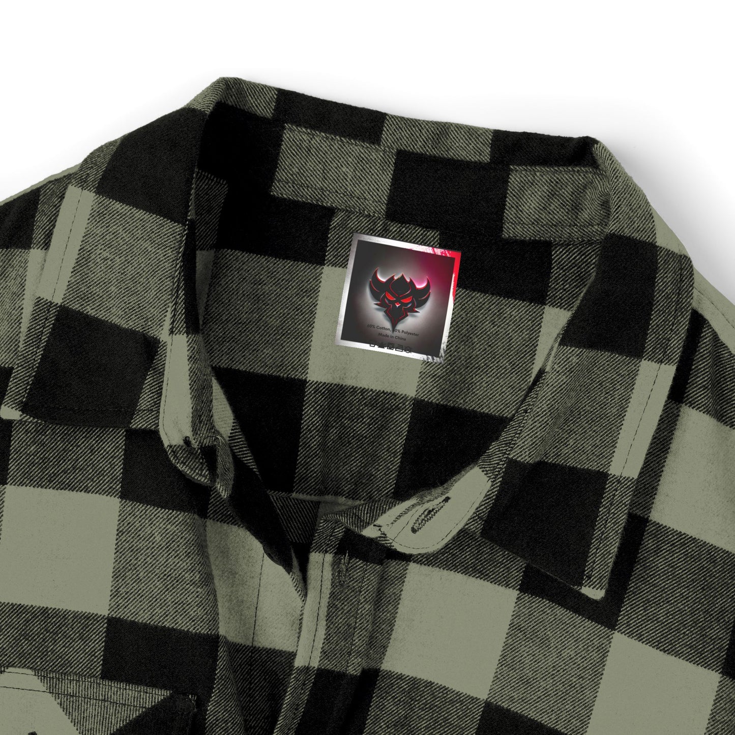 "Ungodly Apparel" Unisex Flannel Shirt, Cozy Layering Shirt, Casual Style, Outdoor Adventure Clothing, Graphic Design Shirt, Gift for Him/Her