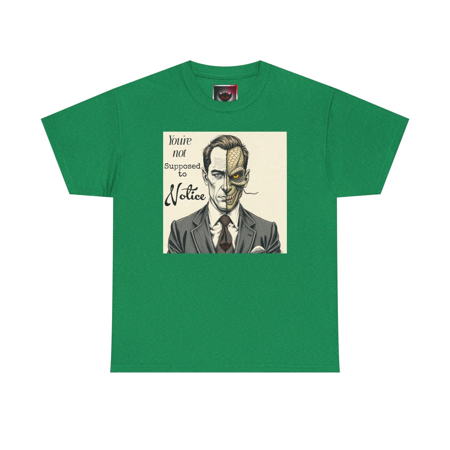 Vintage Noir Reptilian Portrait Tee — “You’re Not Supposed to Notice” Graphic T‑Shirt