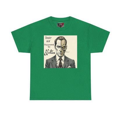 Vintage Noir Reptilian Portrait Tee — “You’re Not Supposed to Notice” Graphic T‑Shirt
