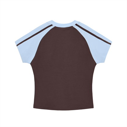 "In My Villain Era" Contrast Stripes Bodycon Raglan  Sleeve T-Shirt