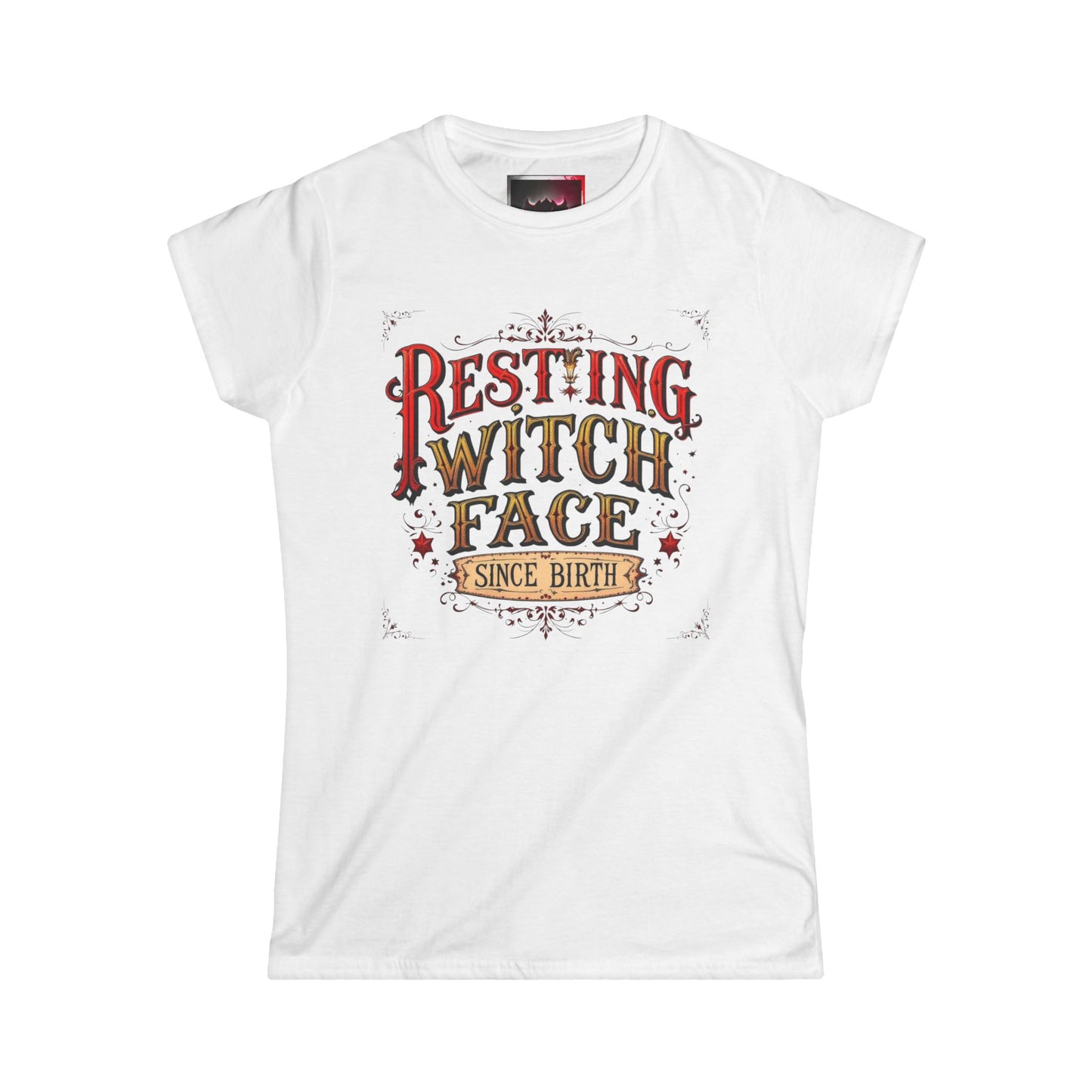"Resting Witch Face Since Birth" Women's Tee, Cute Halloween Shirt, Vintage Style T-Shirt, Perfect Gift for Witches, Spooky Apparel