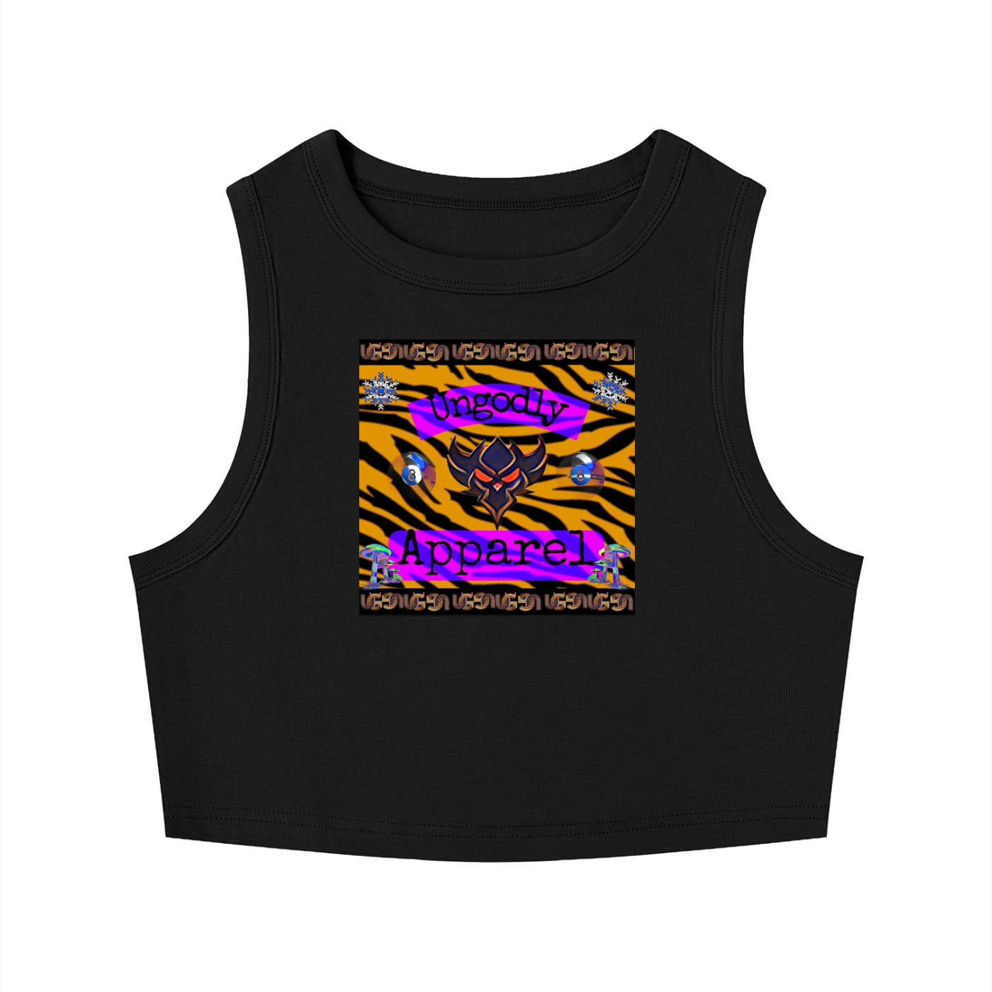 Women's "Ungodly Tiger" Tight Crewneck Crop Tank Top