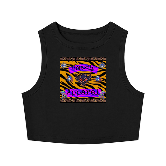 Women's "Ungodly Tiger" Tight Crewneck Crop Tank Top