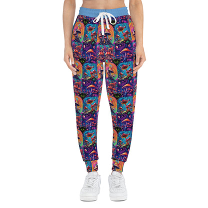 Colorful Mushroom Pattern Athletic Joggers - Funky & Cozy Activewear