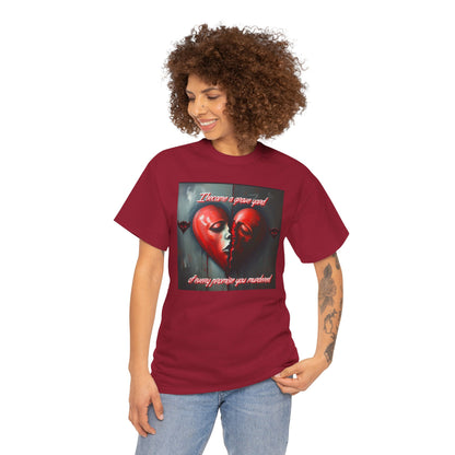 Heartbreak Unisex Heavy Cotton Tee - "I Became a Graveyard to Every Promise You Murdered" Graphic T-Shirt