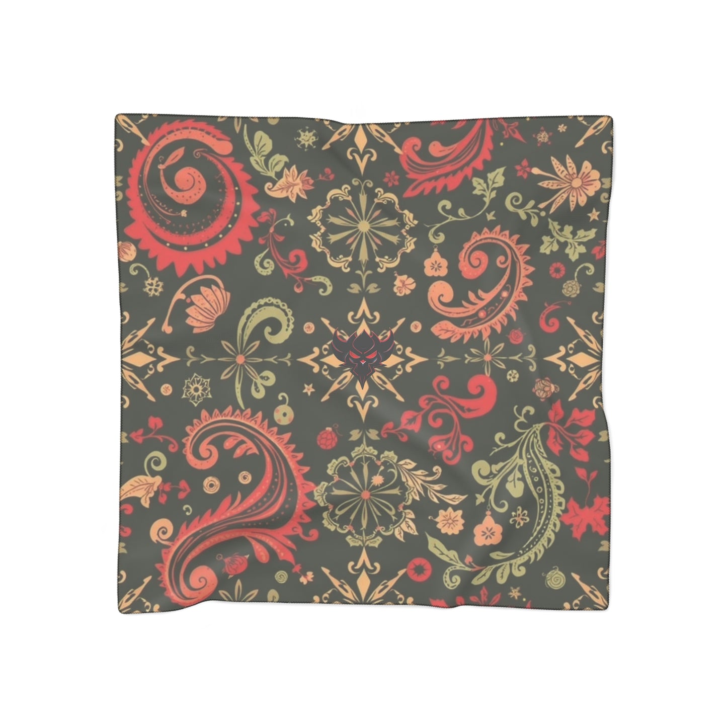 Paisley Floral Silk-Feel Scarf — Vintage Boho Pattern for Women