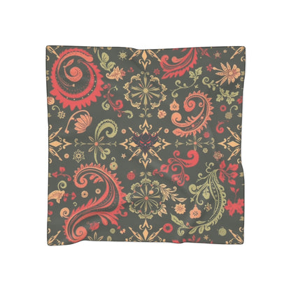 Paisley Floral Silk-Feel Scarf — Vintage Boho Pattern for Women