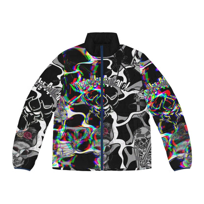 Men's Ungodly Skull Glitch Puffer Jacket