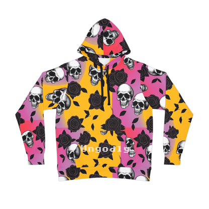 Skull and Black Roses Unisex Hoodie
