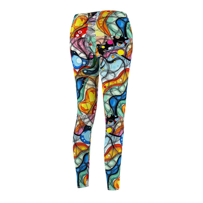 Abstract Colorwave Leggings — Women's Vibrant All-Over Print Yoga/Workout Leggings