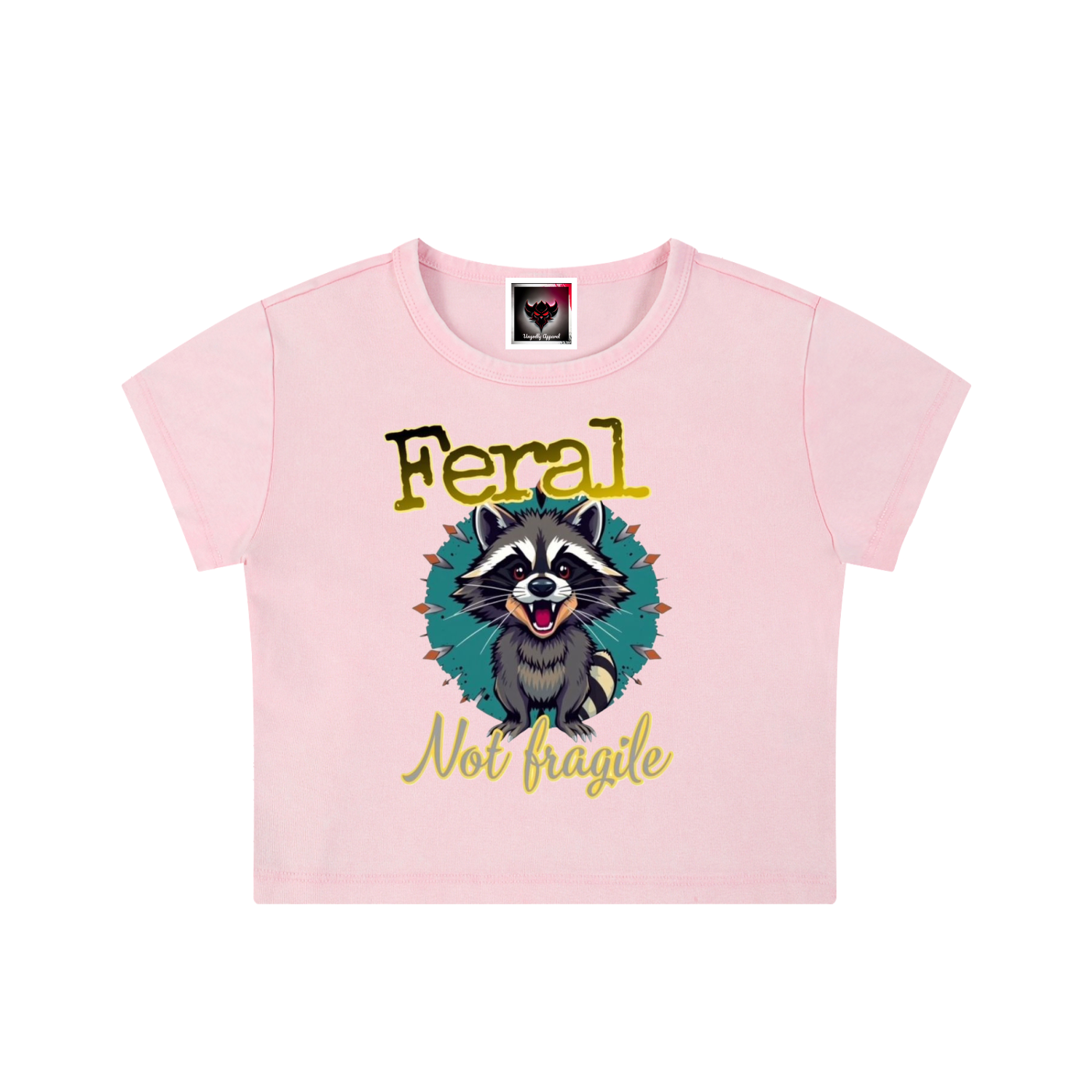 "Feral, Not Fragile" Snow Washed Crop Top