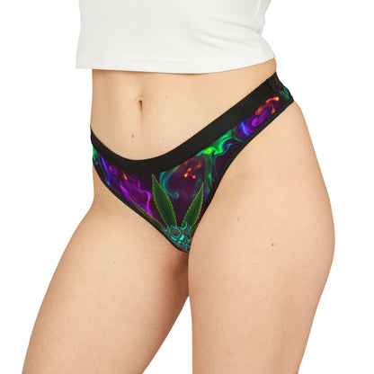 Psychedelic Cannabis Women's Thongs - Vibrant Colorful Underwear