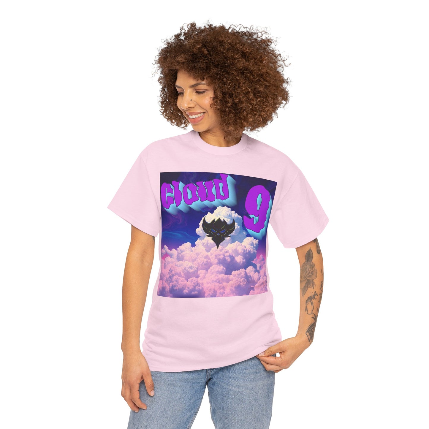 "Cloud Nine" Unisex Heavy Cotton Tee - Relaxed Style with Dreamy Graphic Design