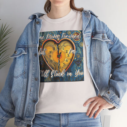 Still Stuck on You Heart Clock Tee - Unisex Heavy Cotton T-Shirt