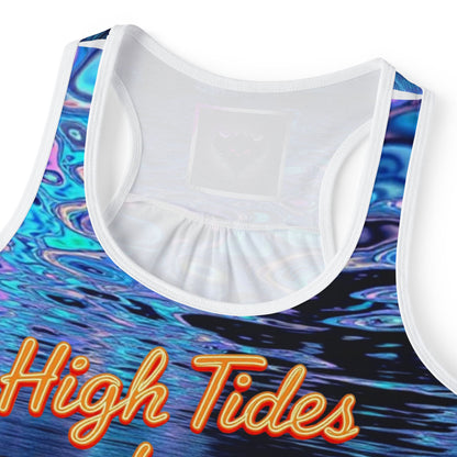 Vibrant Women's Tank Top with 'High Tides Low Morals', Colorful Beachwear, Summer Top, Vacation Shirt, Festival Attire