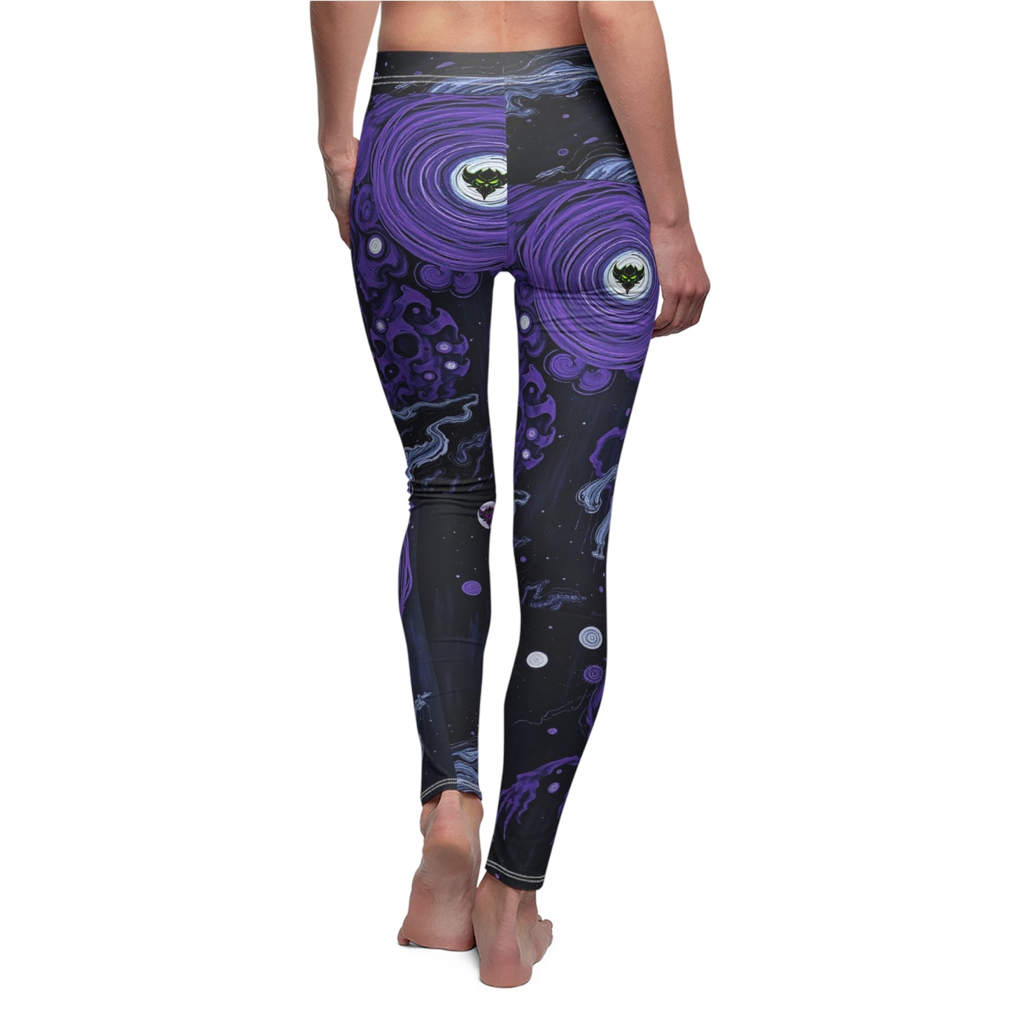 Cosmic Vibes Women's Casual Leggings - Unique Purple Galaxy Design