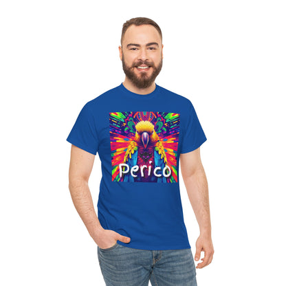 "Perico" Colorful Parrot Unisex Heavy Cotton Tee - Vibrant Tropical Shirt