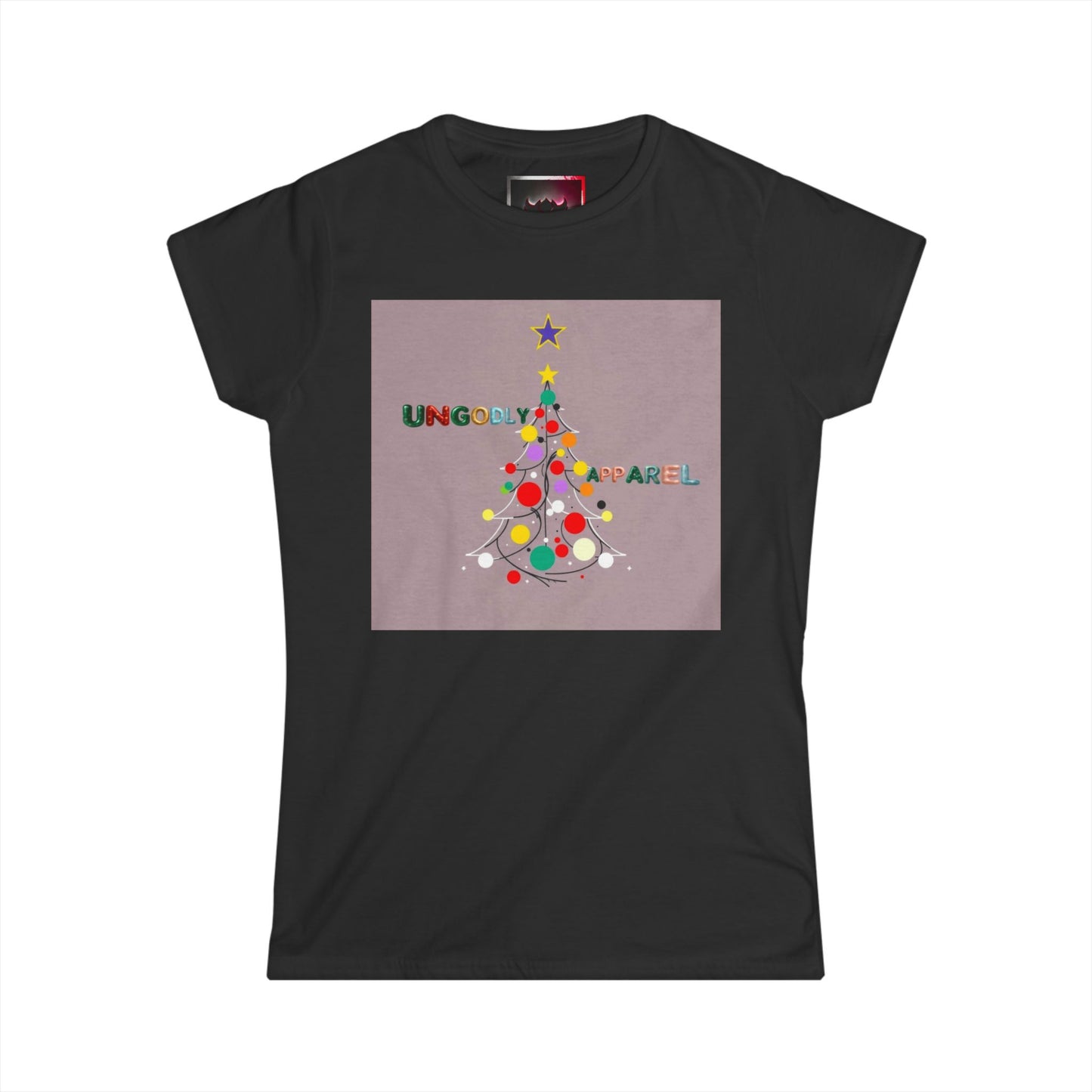 Women’s Christmas Tree Tee — Colorful Holiday Tree Graphic Shirt