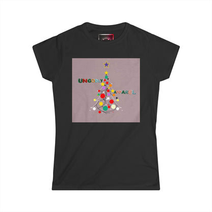 Women’s Christmas Tree Tee — Colorful Holiday Tree Graphic Shirt
