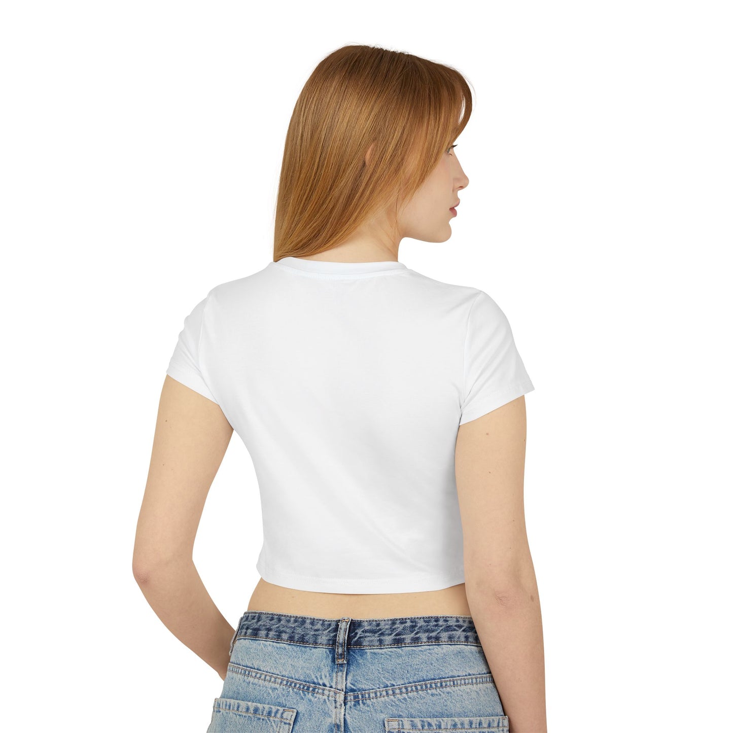 Abstract OK Symbol 666 Portrait Women's Baby Tee - Modern Line Art Face Graphic Crop Top